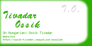 tivadar ossik business card